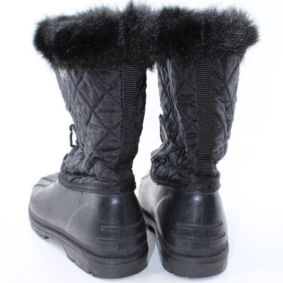 Maple Leafe Youth Shoe Husky Canada Faux Fur SZ 4WY Black Rubber Boot & Faux Fur - Picture 3 of 6